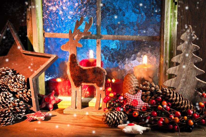 Toile de Fond de Fenêtre pour la Décoration de Noël M9-73