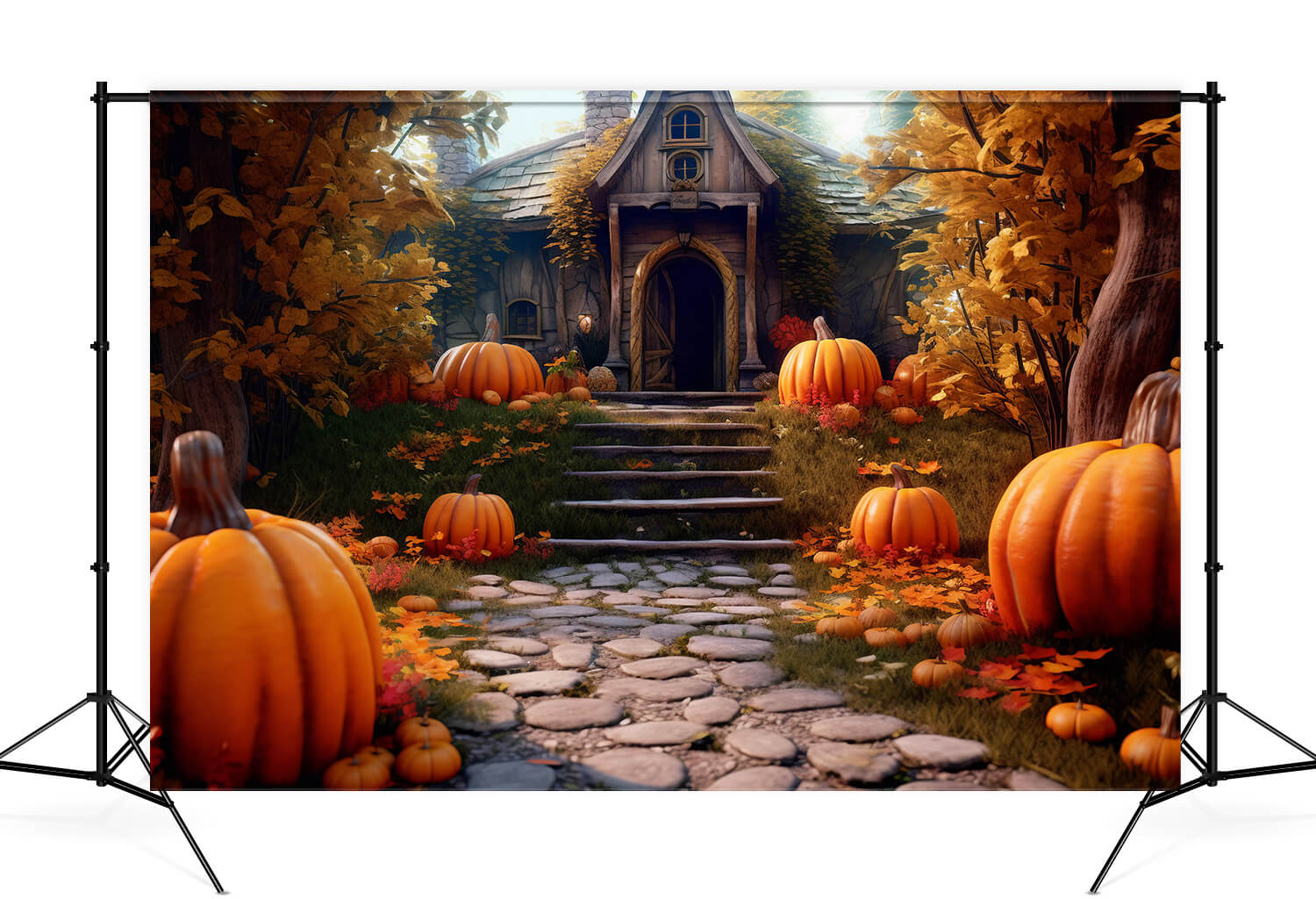 Toile de Fond pour Photographie de Citrouille d'Automne M9-90