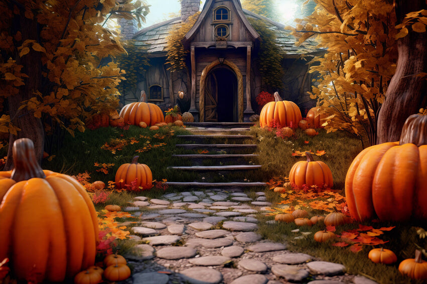 Toile de Fond pour Photographie de Citrouille d'Automne M9-90