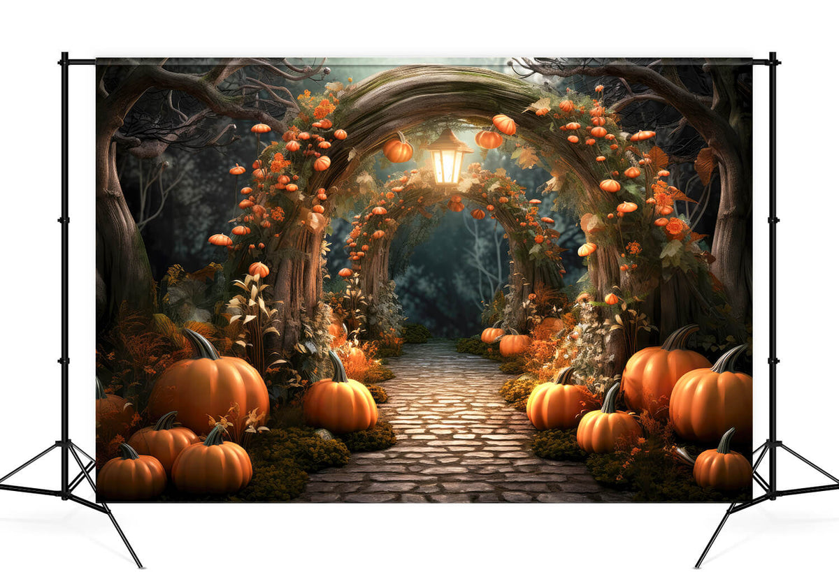 Toile de Fond For t Citrouille Arche Automne Halloween M9 92