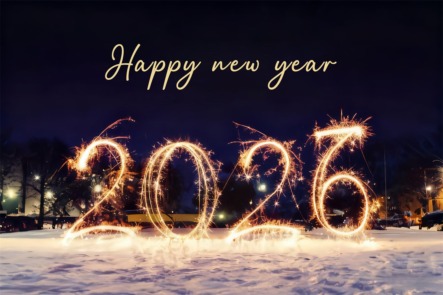 Joyeux Nouvel An Toile de fond Nuit étincelante Feux d'artifice Chiffres Toile de fond du Nouvel An MRR10-2