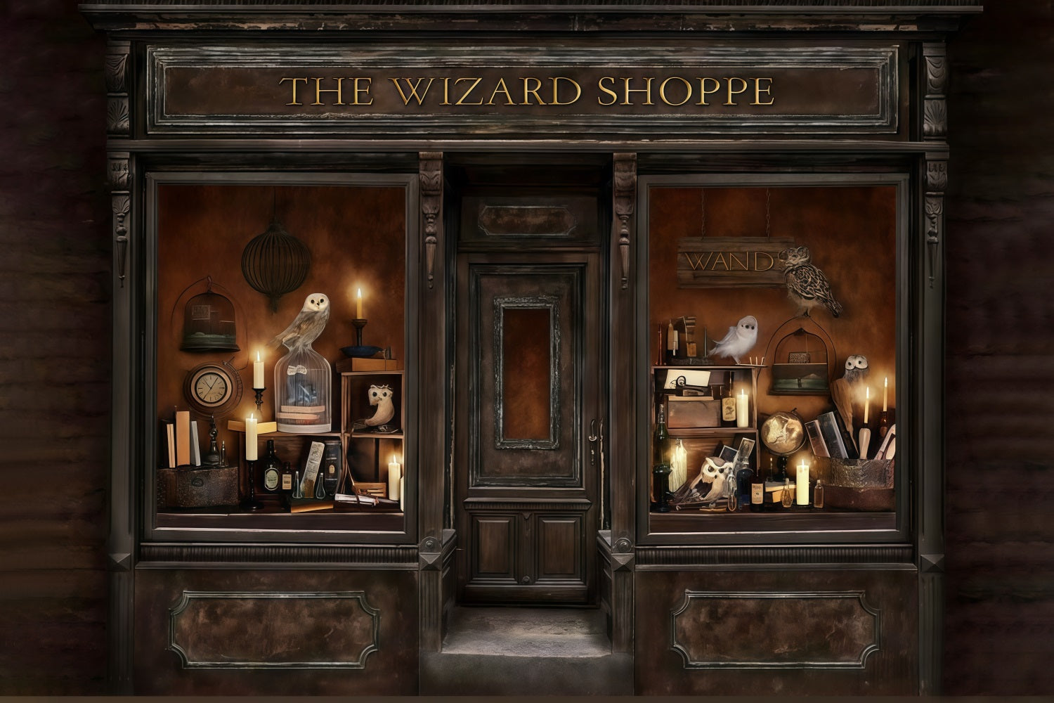 Fond d'Halloween Magique Boutique de sorcier Vitrine Fond photo d'Halloween MRR10-23