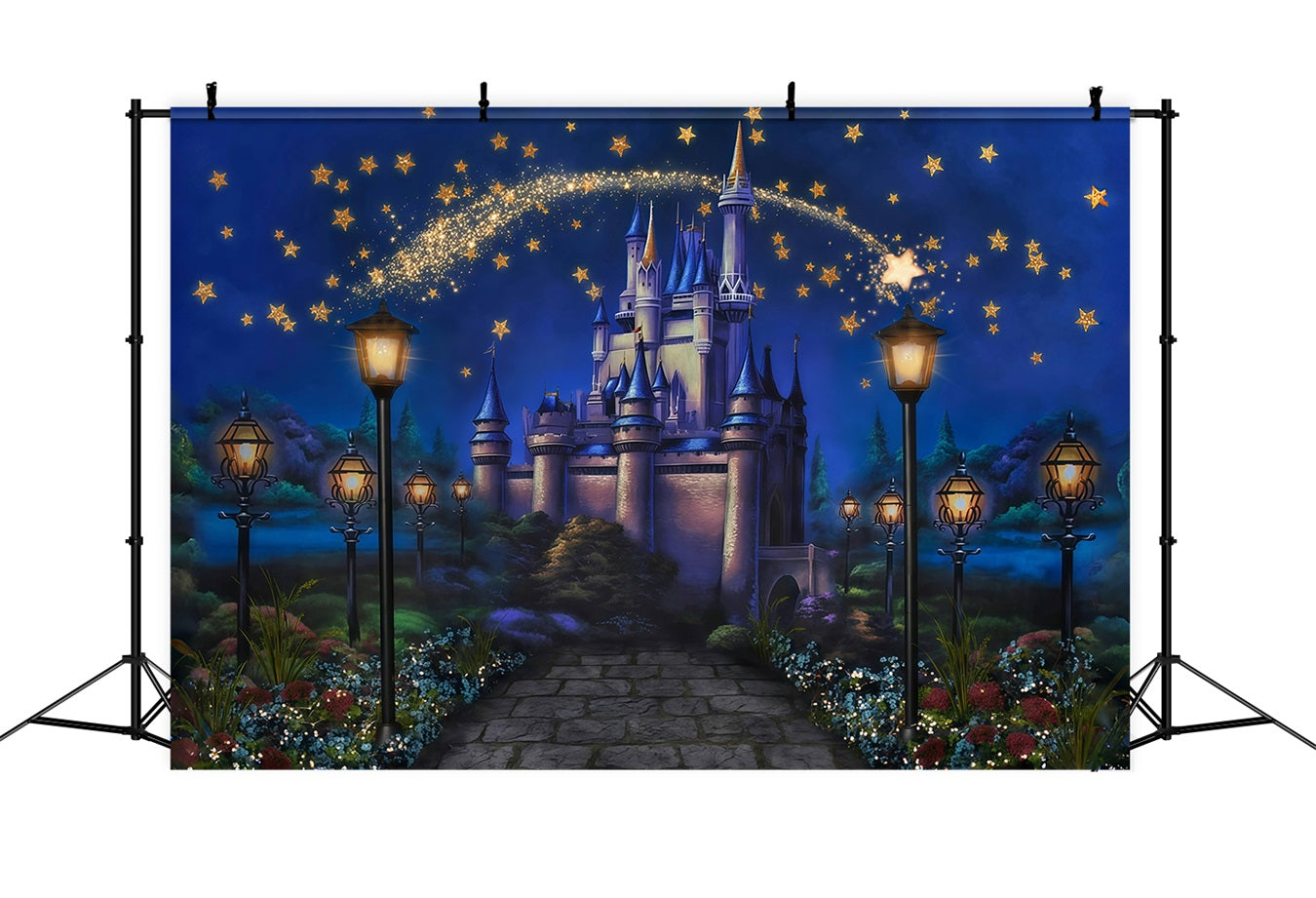 Fond château Château magique Étoiles Fond photo nouveau-né MRR10-27
