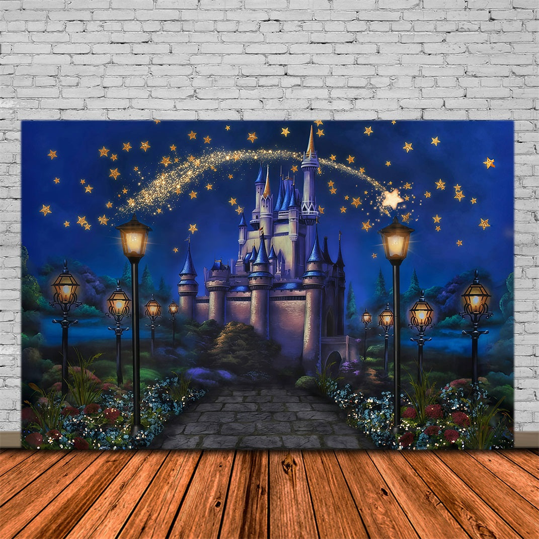 Fond château Château magique Étoiles Fond photo nouveau-né MRR10-27