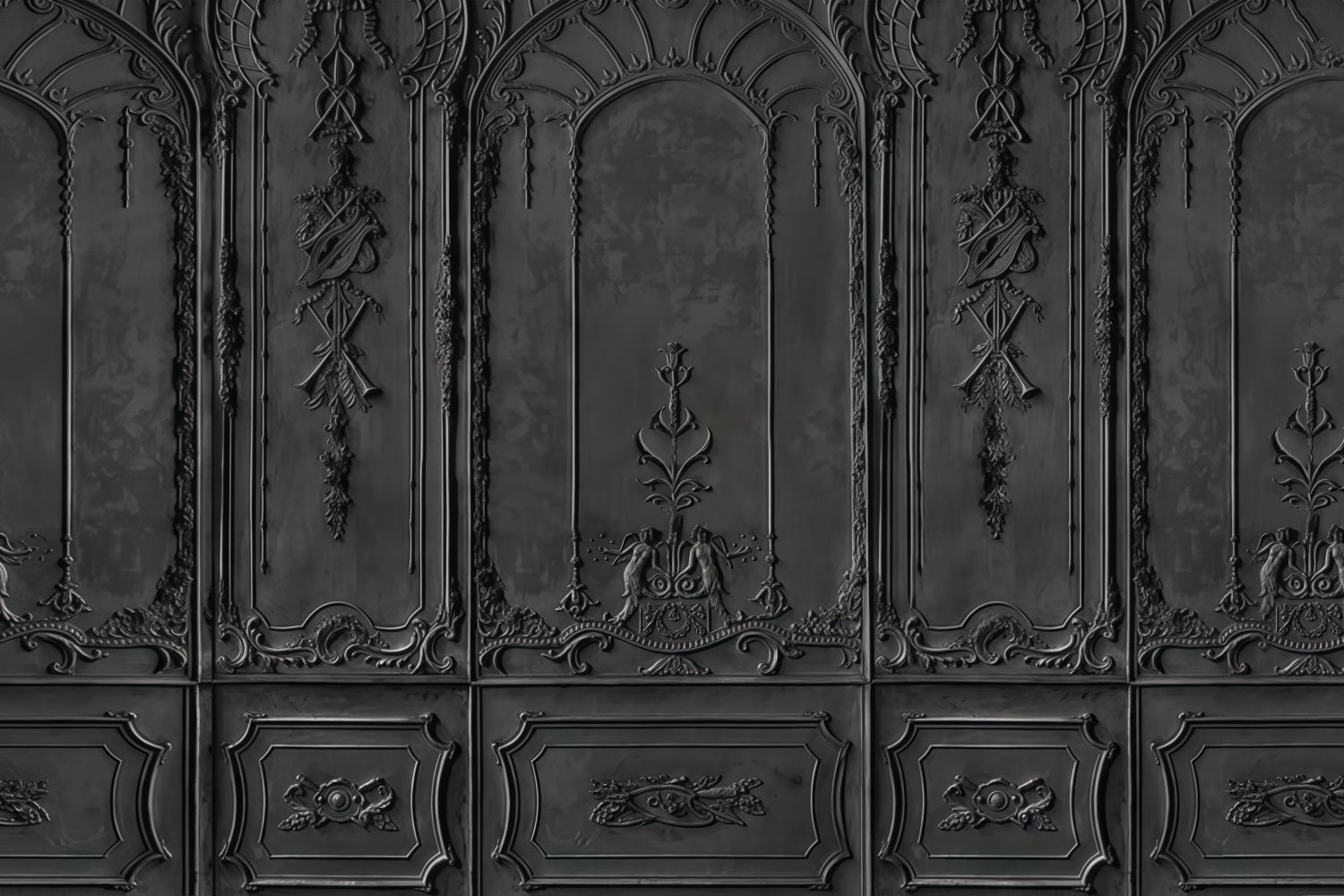 Fond vintage Mur vintage noir orné Fond mural rétro MRR10-38