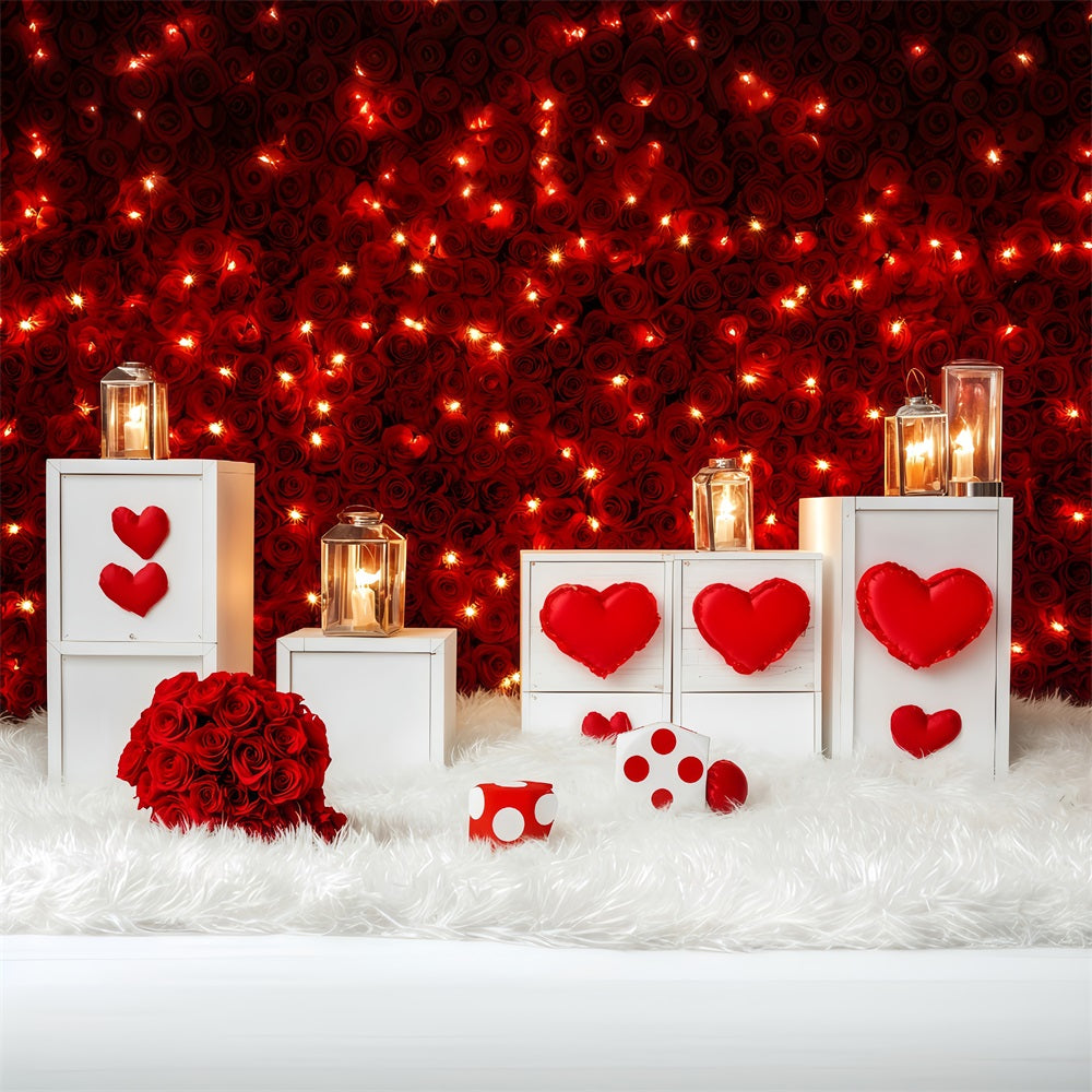 Idées de toiles de fond pour la Saint-Valentin Bougies rouges et roses Toiles de fond pour la Saint-Valentin MRR11-104