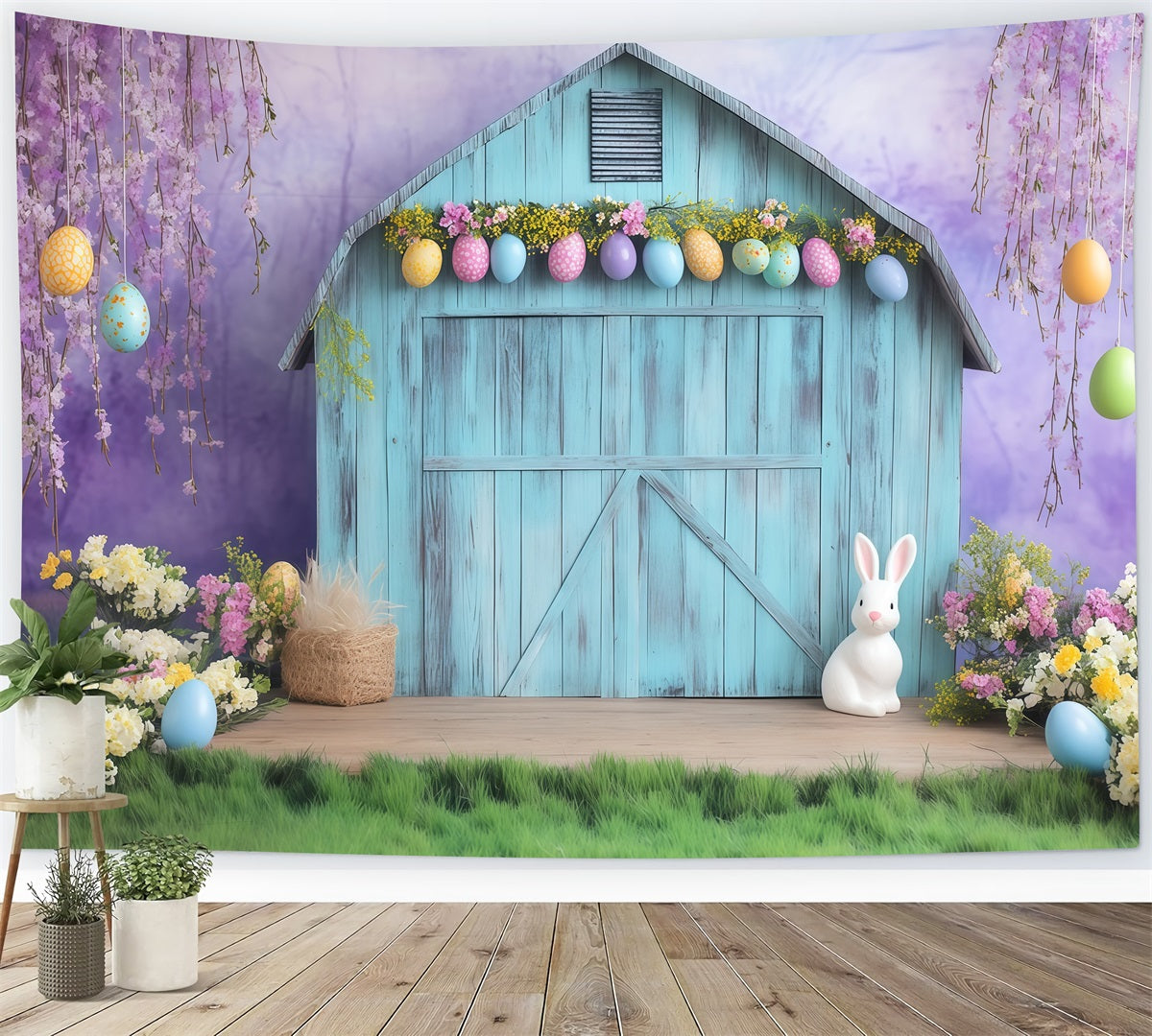 Idées de toiles de fond de Pâques Décoration printemps Fleurs de grange Toile de fond lapin MRR11-74