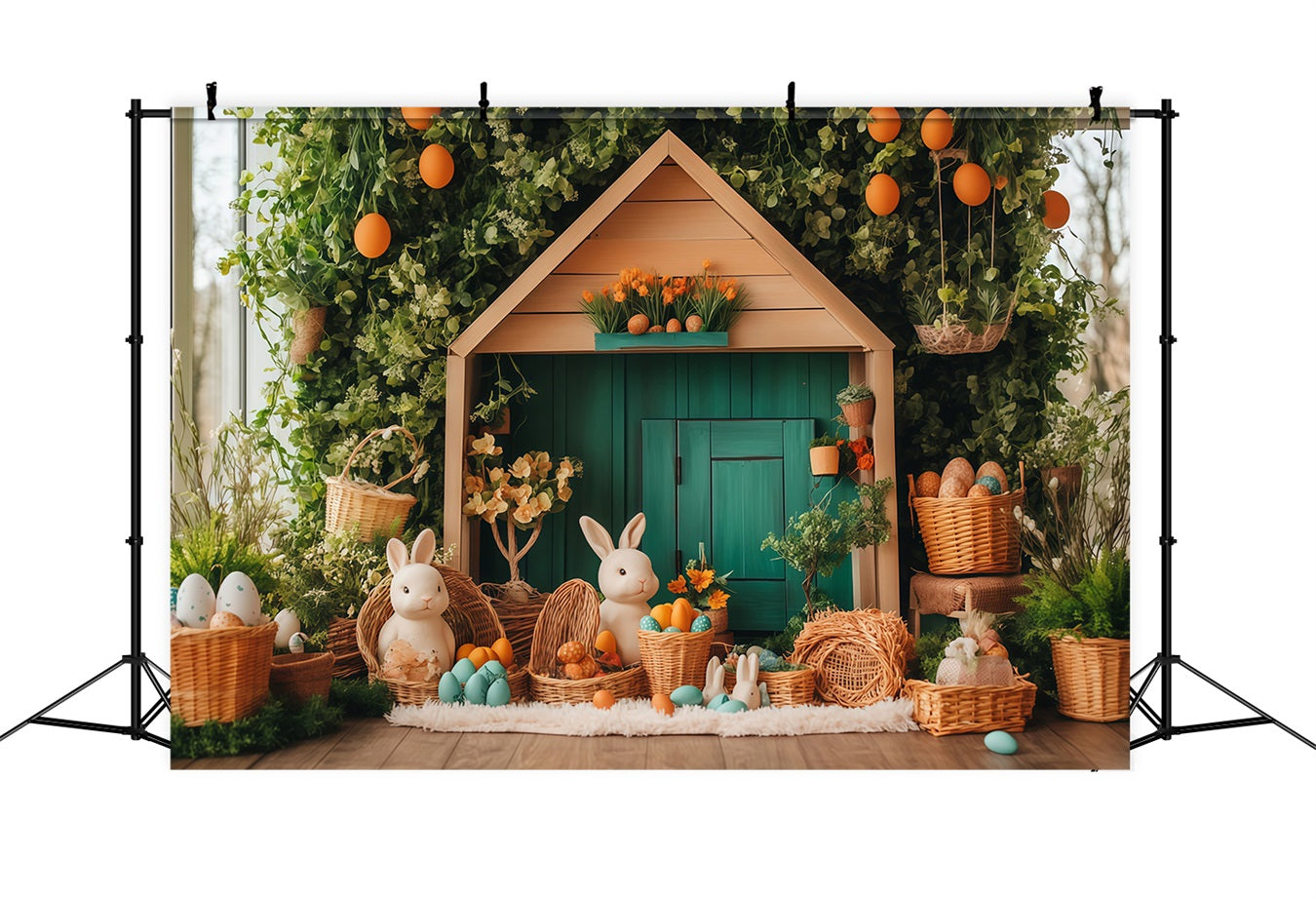 Toiles de fond pour Pâques Toile de fond pastel pour photomaton avec lapin MRR11-85