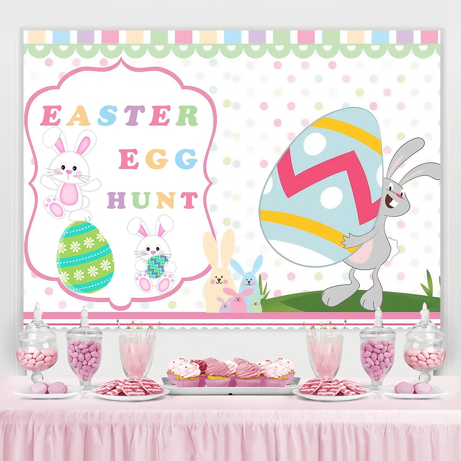 Toile de fond Studio Photo Pâques Lapin Mignon Pâques Personnalisée MRR3-126