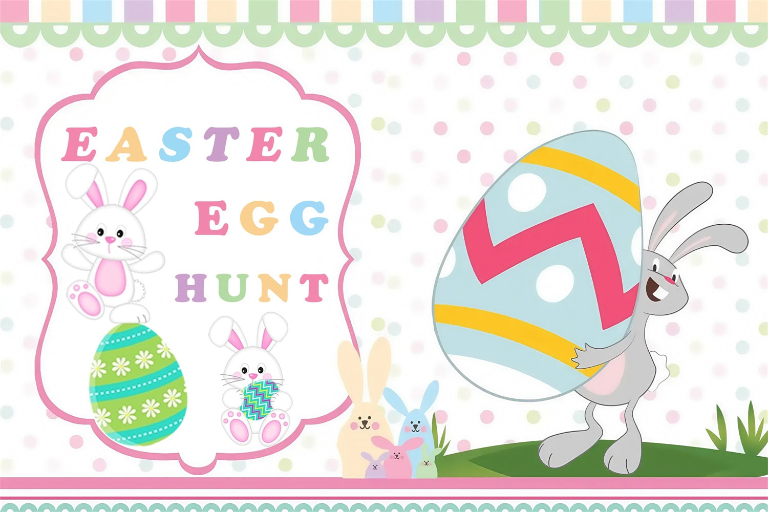 Toile de fond Studio Photo Pâques Lapin Mignon Pâques Personnalisée MRR3-126