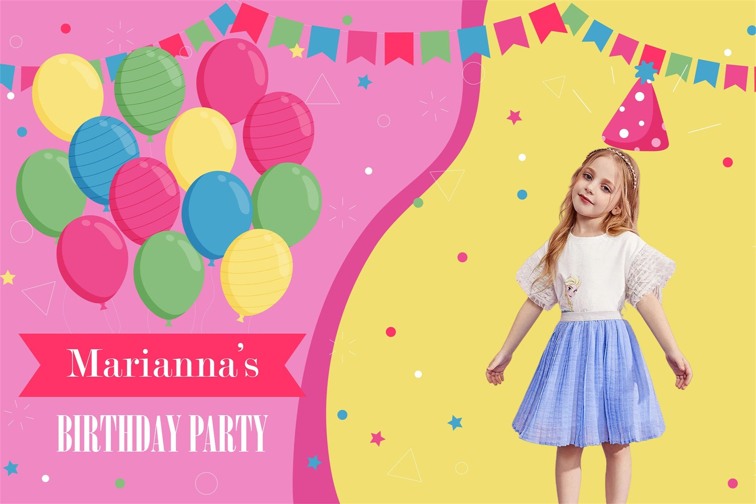 Toile de fond Anniversaire Personnalisé Ballons Colorés Fête MRR3-18