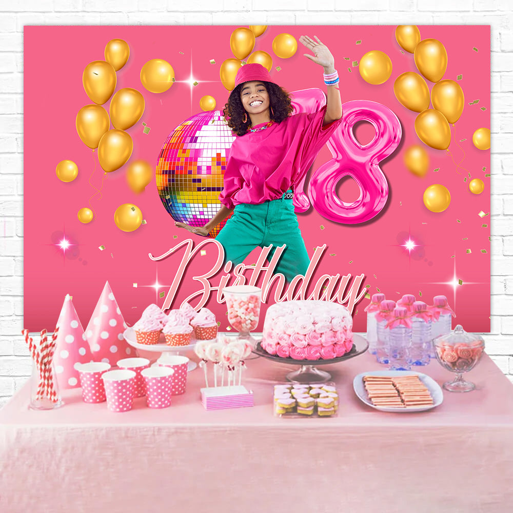 Toile de fond Anniversaire Personnalisé Fête Ballons Dorés MRR3-3