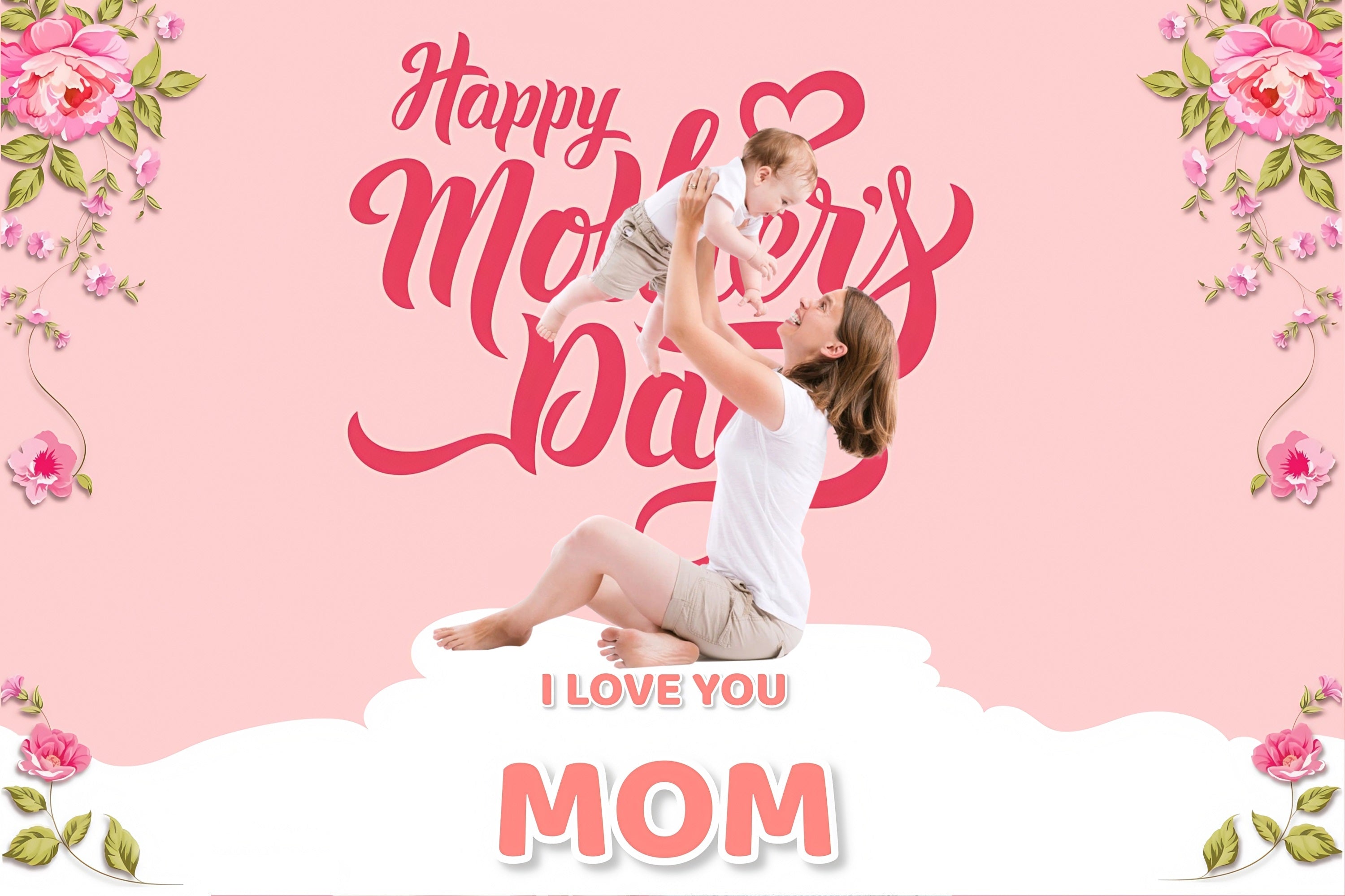 Toile de fond Fête des Mères Élégance Florale Personnalisée MRR3-38