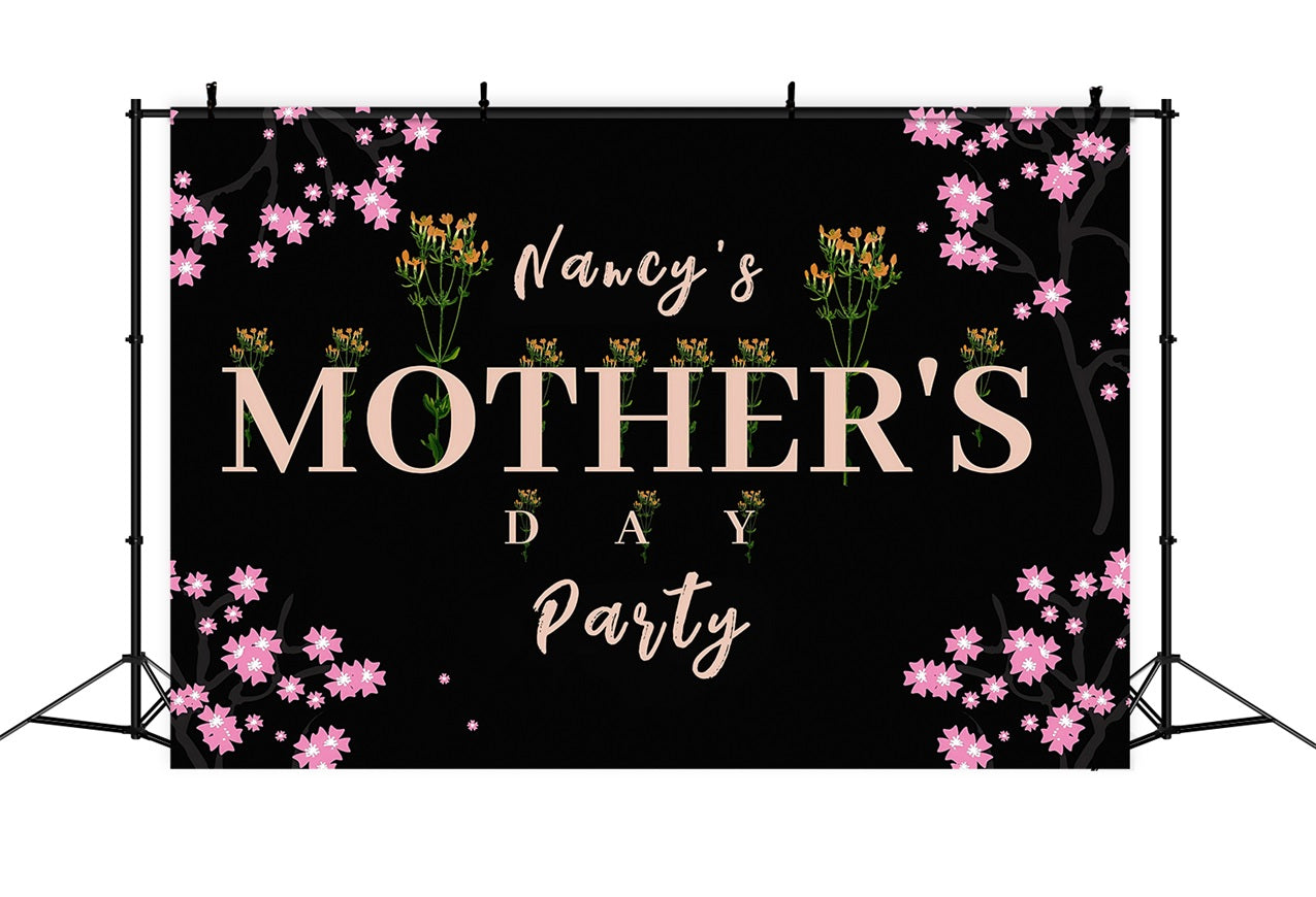 Toile de fond Fête des Mères Floral Sombre Élégant Personnalisée MRR3-40