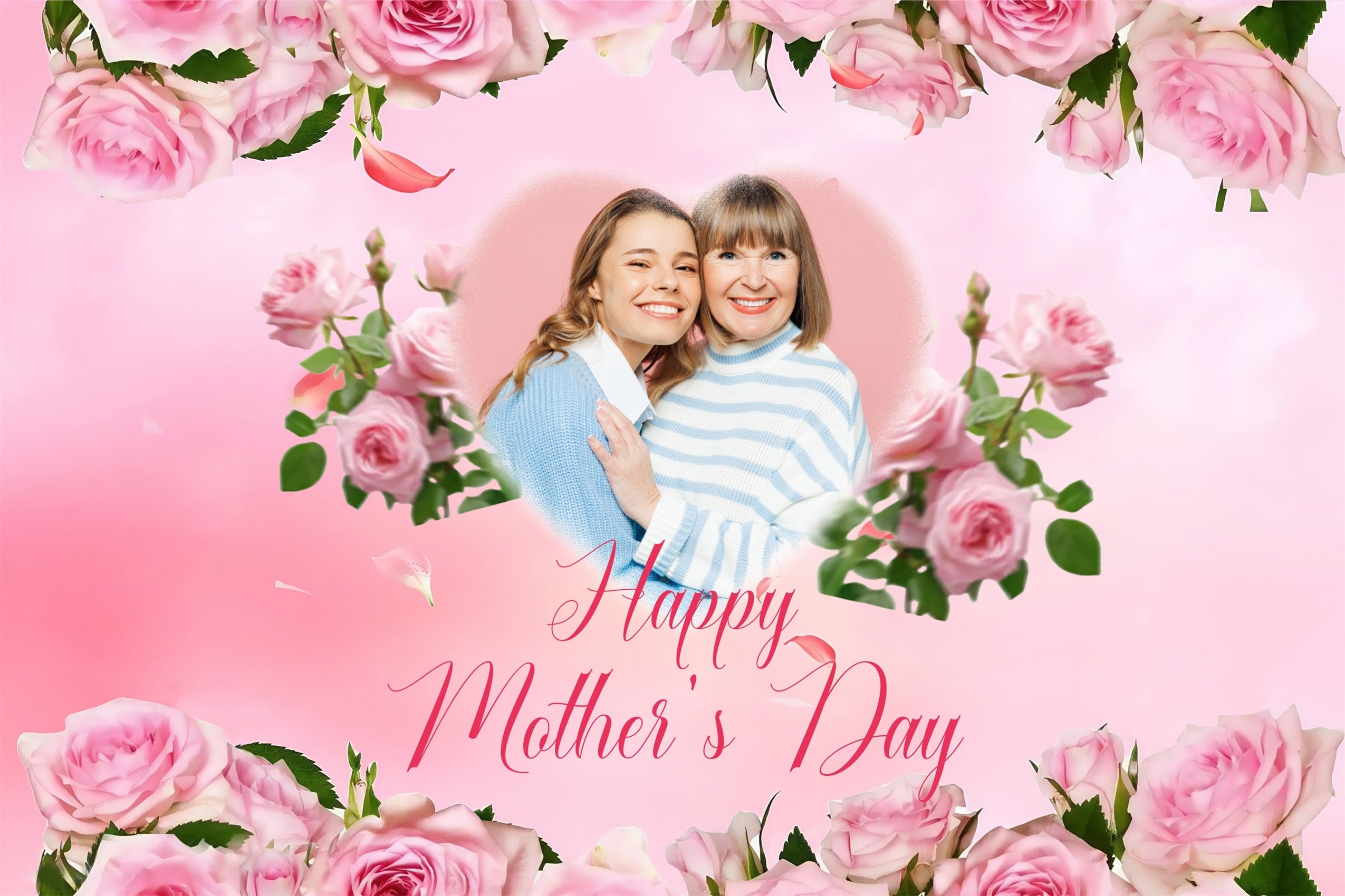 Toile de fond Fête des Mères Roses Roses Amour Personnalisée MRR3-42