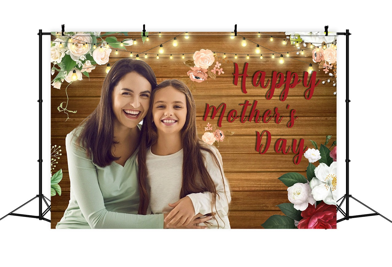 Toile de fond Fête des Mères Lumières Scintillantes Fleurs Personnalisée MRR3-49