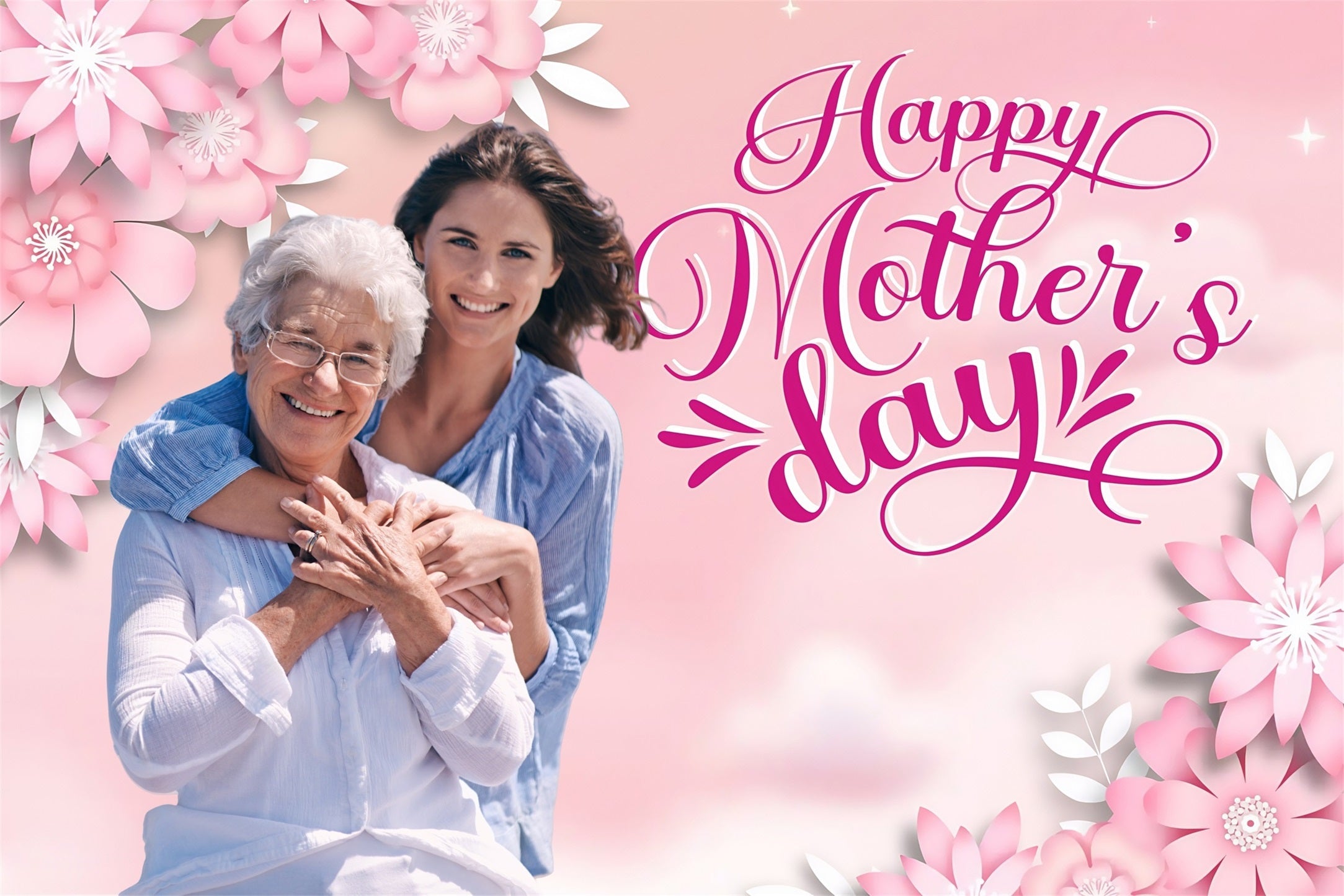 Toile de fond Fête des Mères Pétales Roses Amour Personnalisée MRR3-66