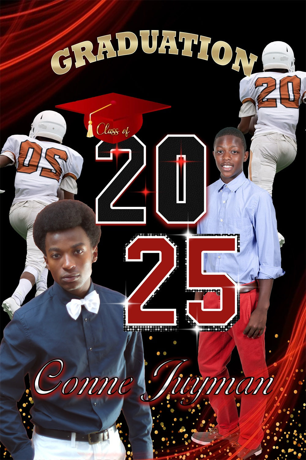 Toile de fond de remise des diplômes Thème Sportif 2025 Personnalisée MRR4-21