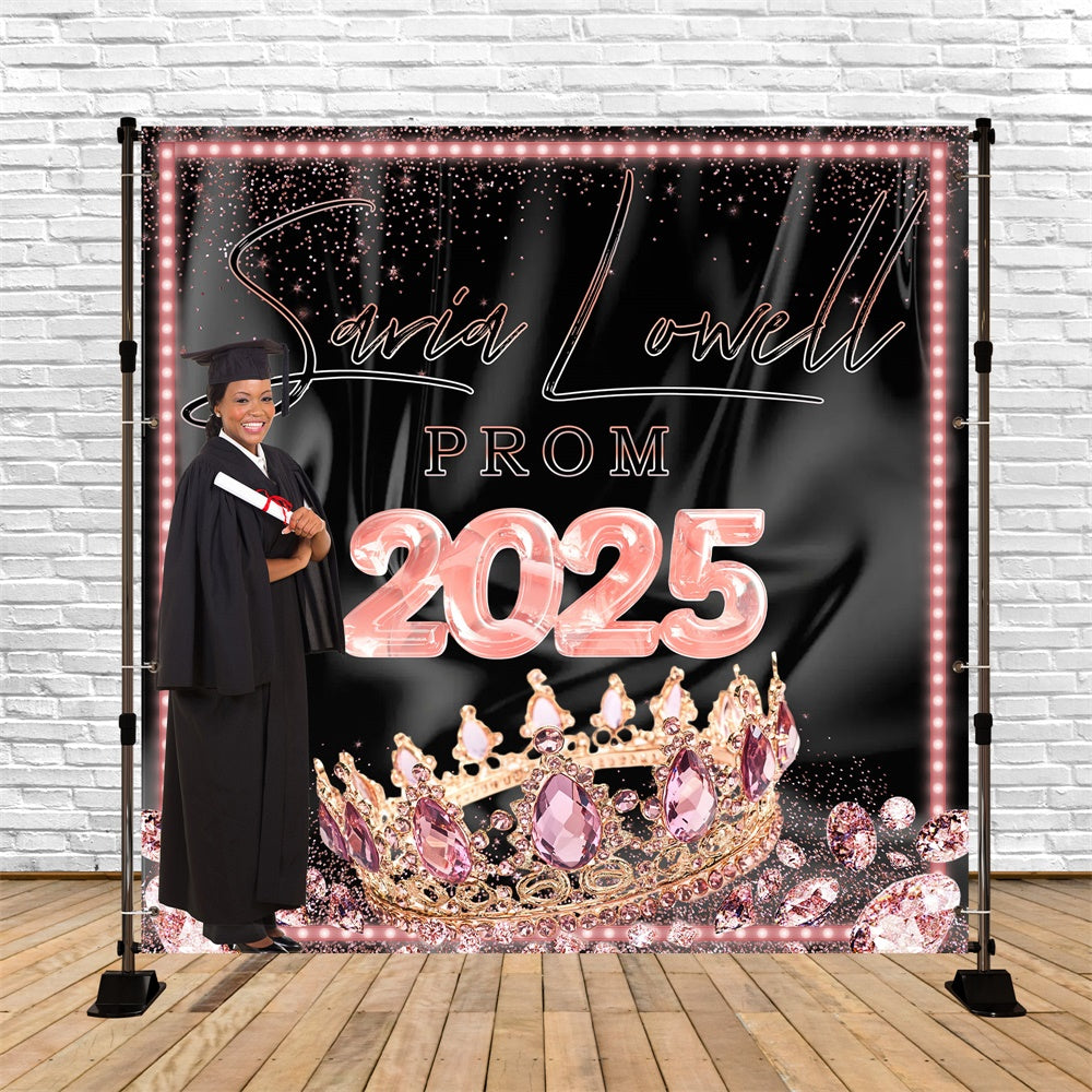 Toile de Fond Photo de Bal Couronne Rose Personnalisée MRR5-1