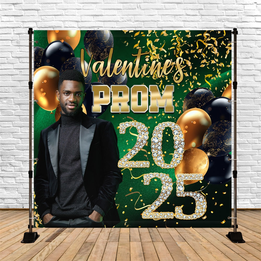 Toile de Fond Photo de Bal Glamour Vert Foncé Personnalisée MRR5-20