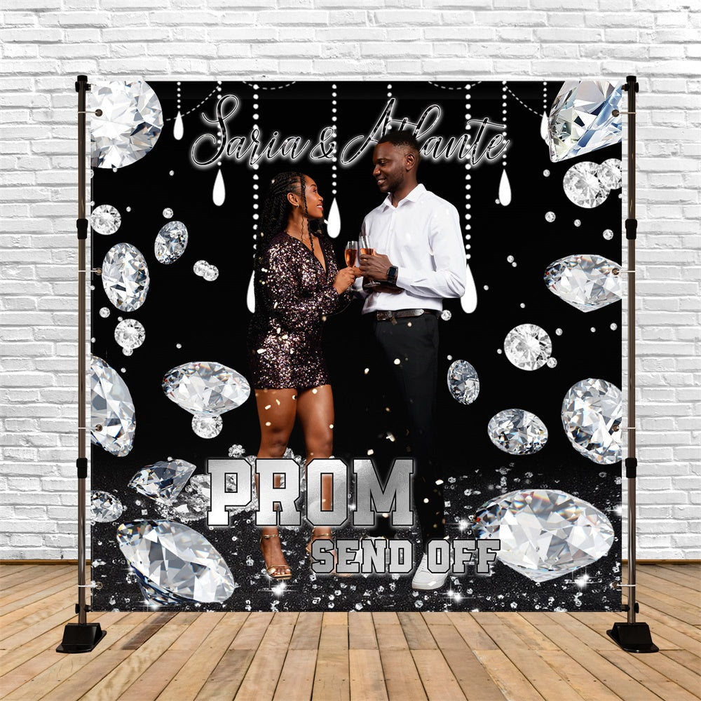 Toile de Fond de Bal Diamants Luxueux Romantiques Personnalisée MRR5-24