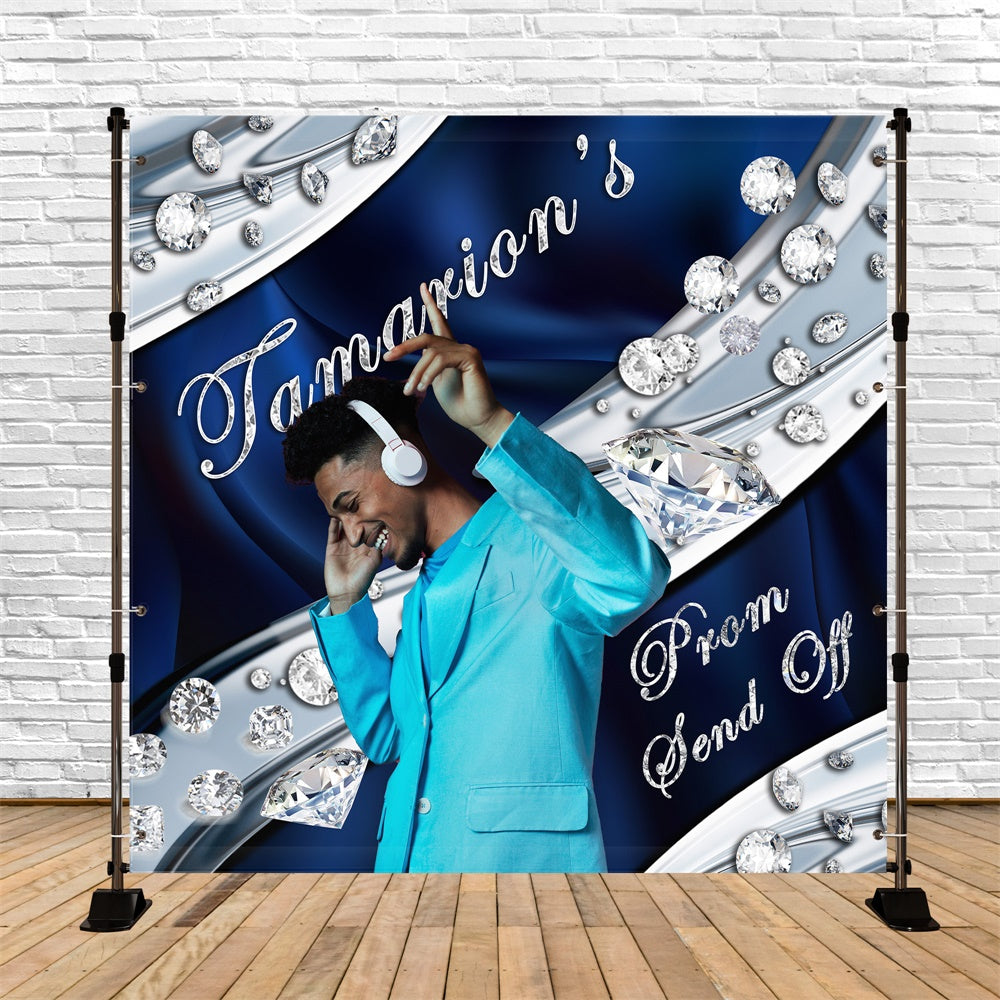 Toile de Fond Photo de Bal Diamant Argent Personnalisée MRR5-3