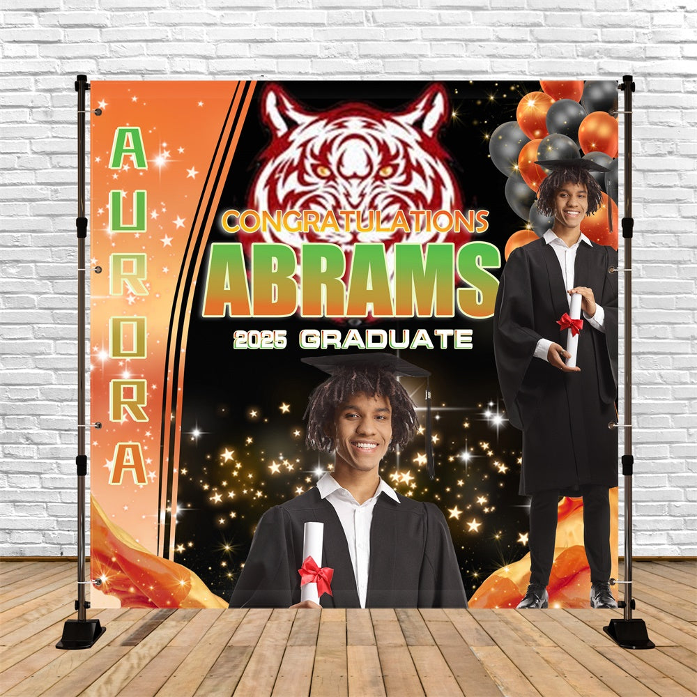 Toile de Fond de Graduation Étoiles Étincelantes Personnalisée MRR5-6