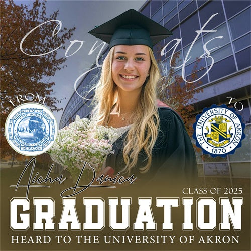 Toile de Fond de Graduation Campus Automnal Toast Personnalisée MRR6-36