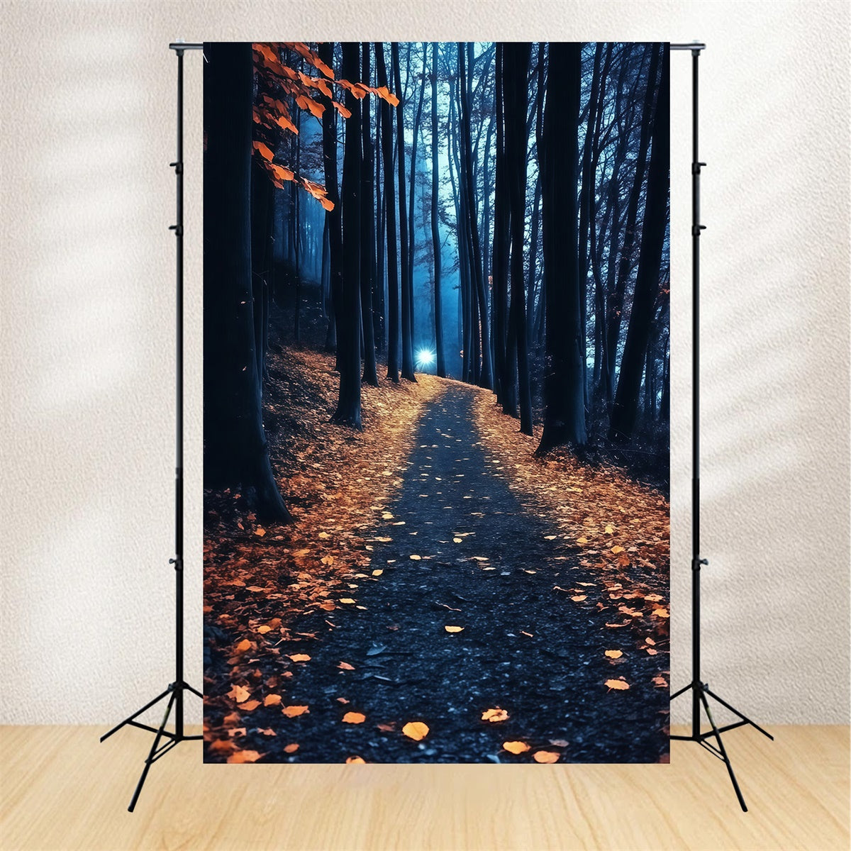 Toile de fond Forêt Nuit Feuilles Dorées Crépuscule MRR7-113