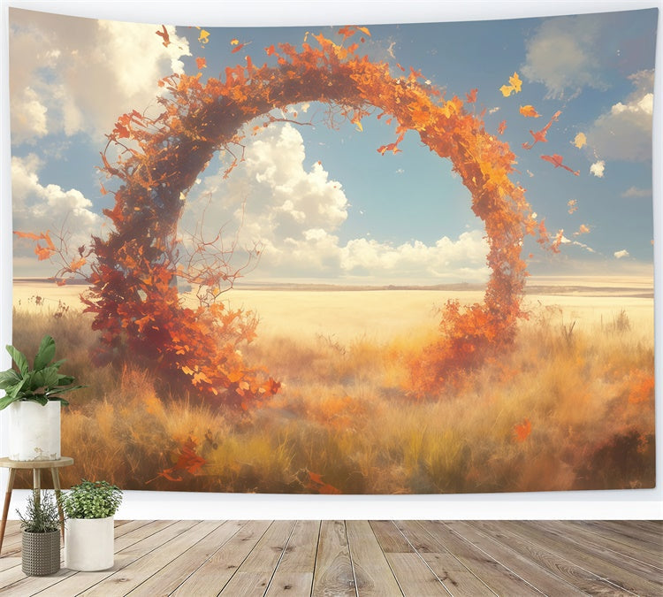 Toile de fond Photo Automne Arche Prairie Rêveuse MRR7-117