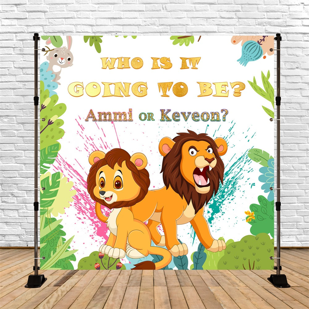 Toile de fond Baby Shower Personnalisable Mystère Bébé Jungle MRR7-12