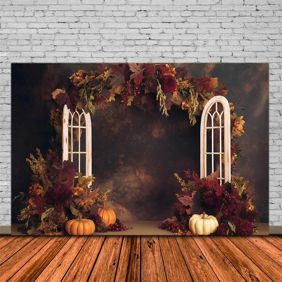 Toile de fond Photo Automne Récolte Florale Sombre MRR7-122