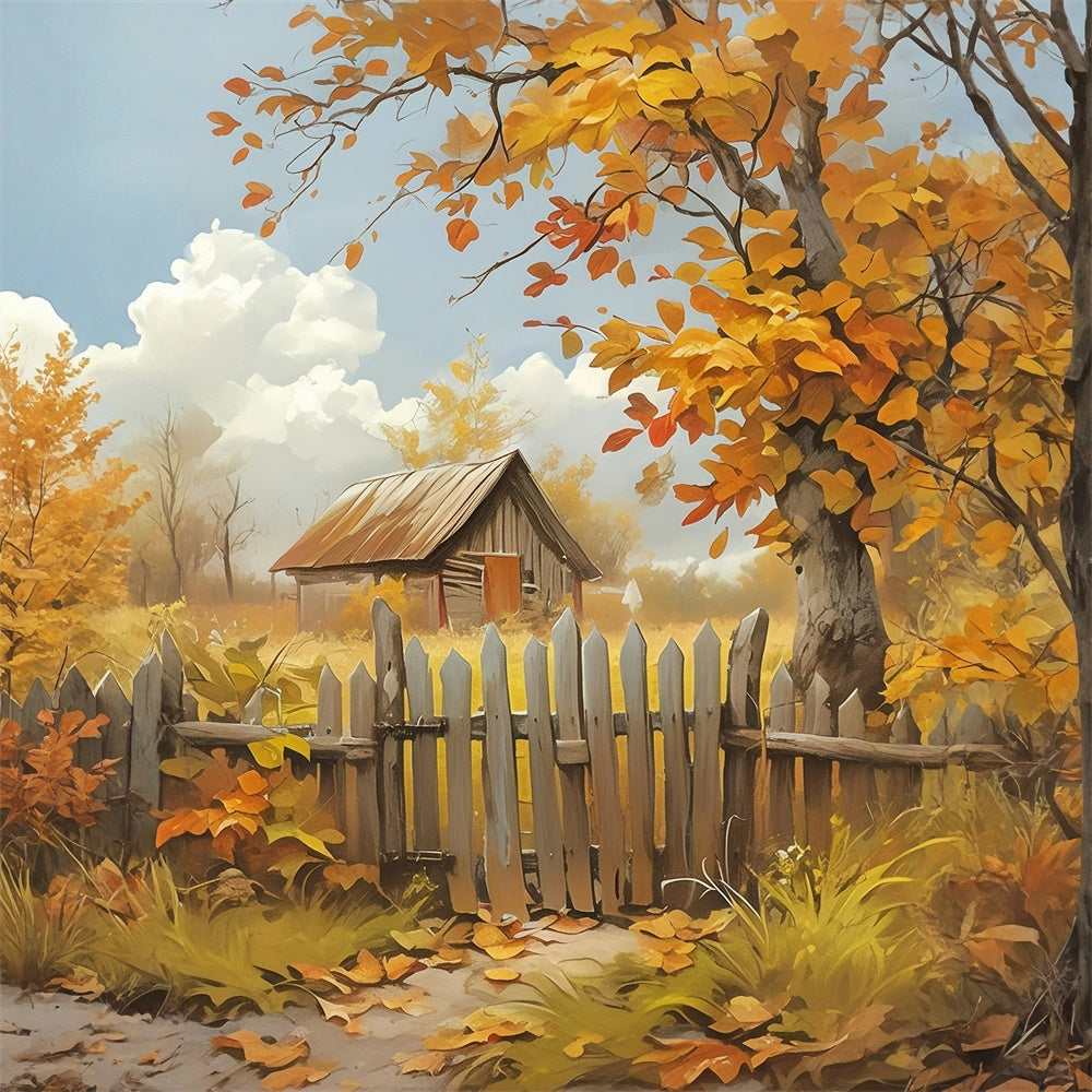 Toile de fond Photo Automne Cottage Brise Rêve MRR7-141