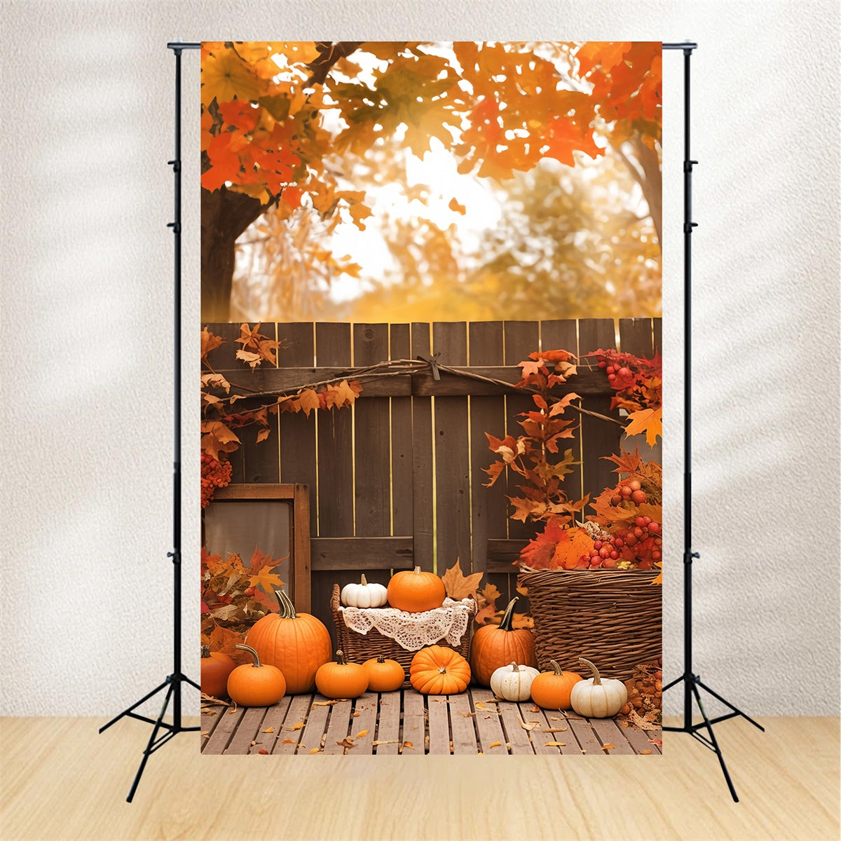 Toile de fond Photo Automne Coin Douillet Citrouille MRR7-142