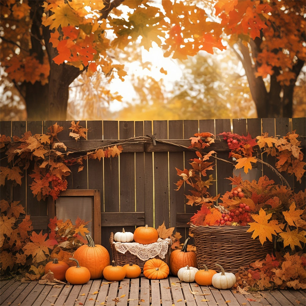Toile de fond Photo Automne Coin Douillet Citrouille MRR7-142