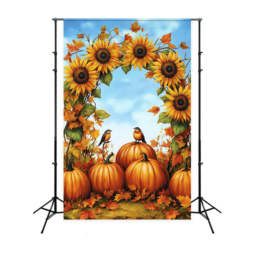Toile de fond Photo Automne Arche Citrouilles Délice MRR7-145