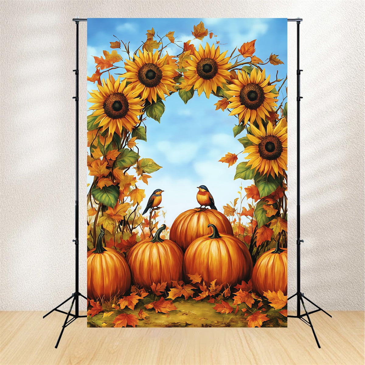 Toile de fond Photo Automne Arche Citrouilles Délice MRR7-145