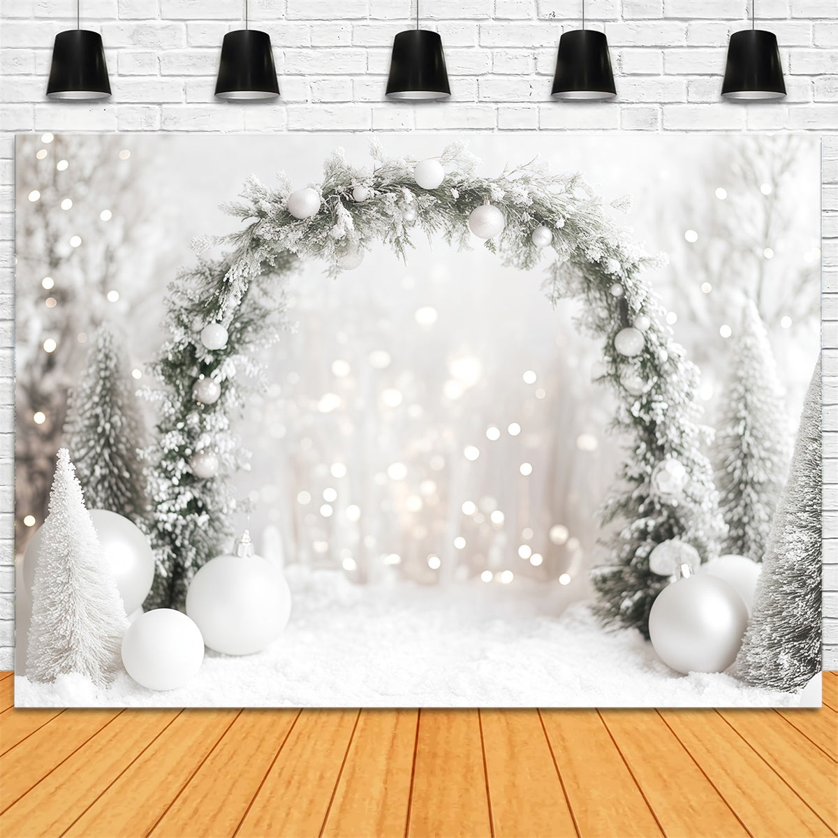 Toile de fond Neige Hiver Arche Éclatante MRR7-146