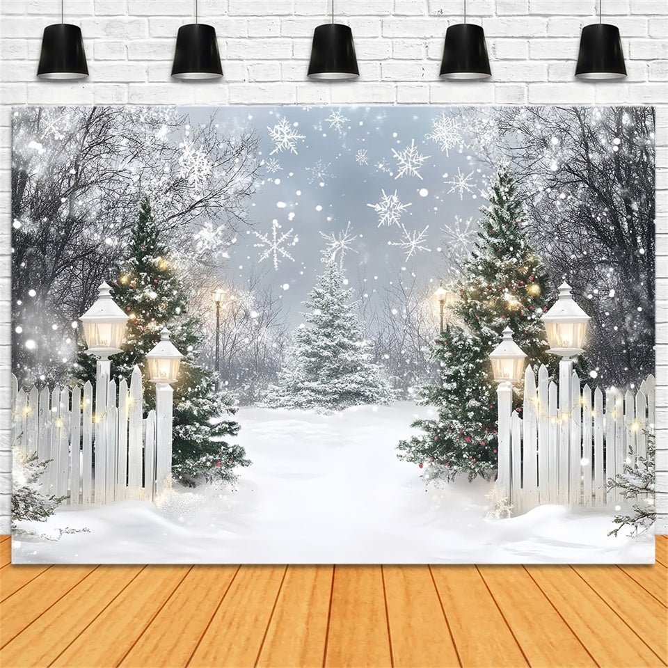 Toile de fond Flocon de Neige Bienvenue Éclat de Sapins MRR7-155