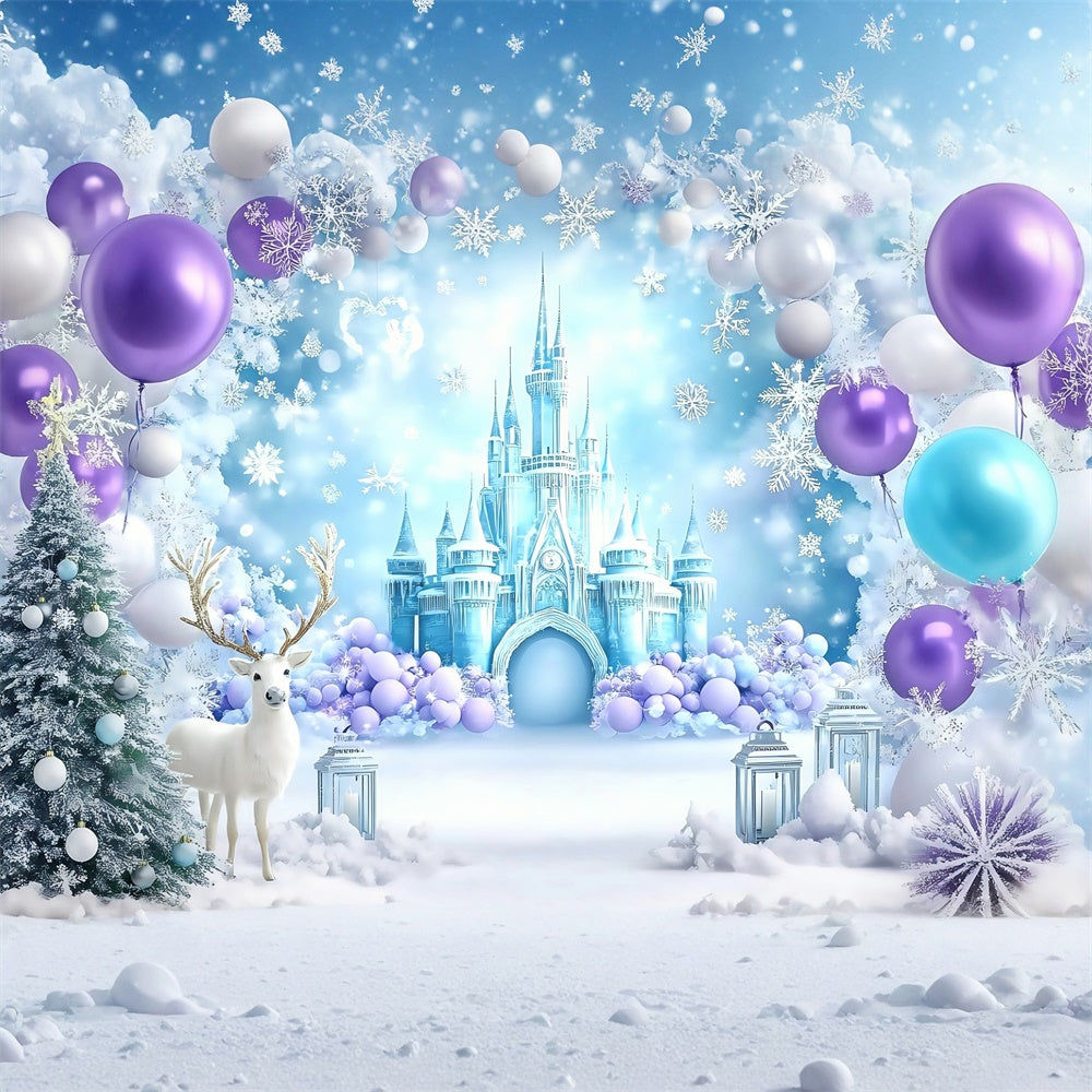 Toile de fond Hiver Château de Glace Ballons MRR7-167