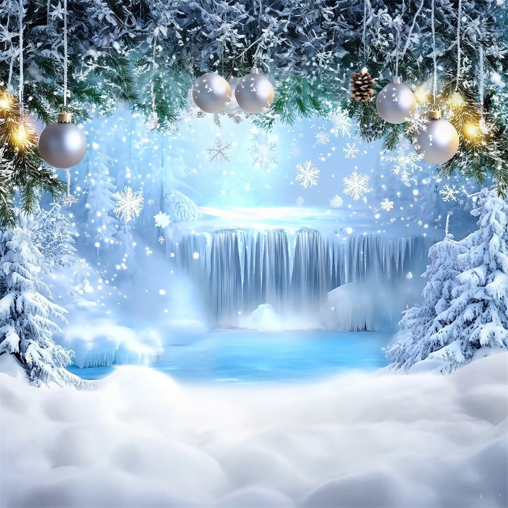 Toile de fond Pays des Merveilles Hiver Cascade Gelée MRR7-168