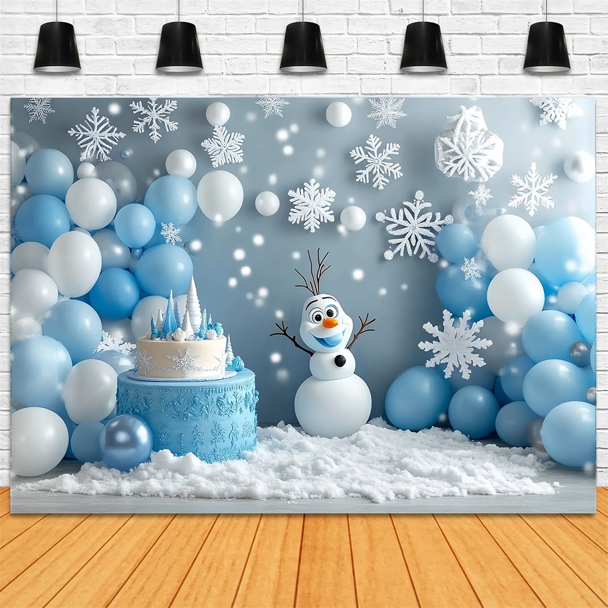 Toile de fond Hiver Bonhomme de Neige Anniversaire MRR7-169