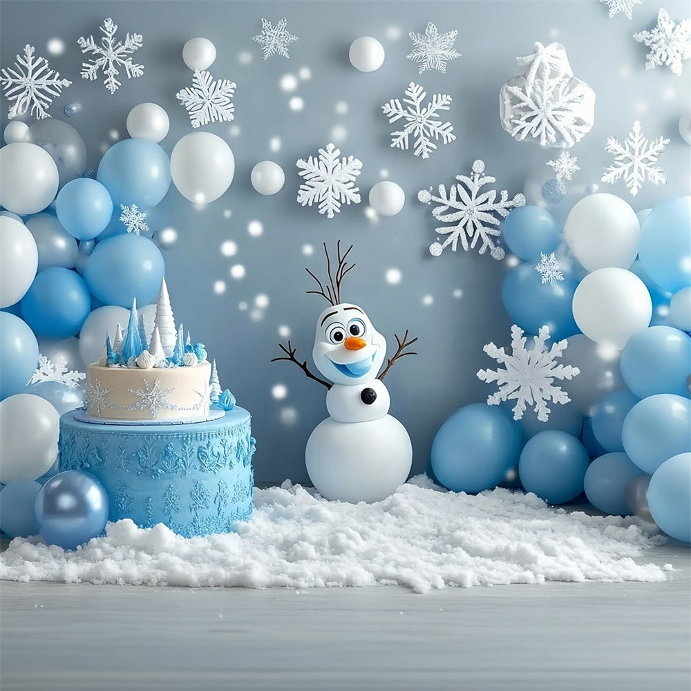 Toile de fond Hiver Bonhomme de Neige Anniversaire MRR7-169
