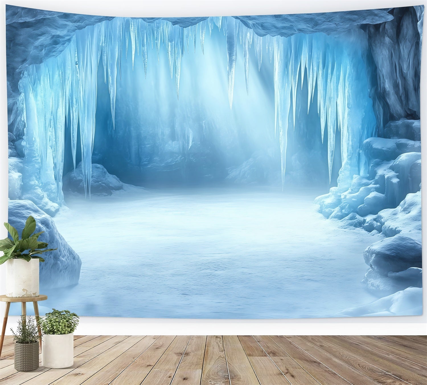 Toile de fond Hiver Caverne de Cristal Silencieuse MRR7-171