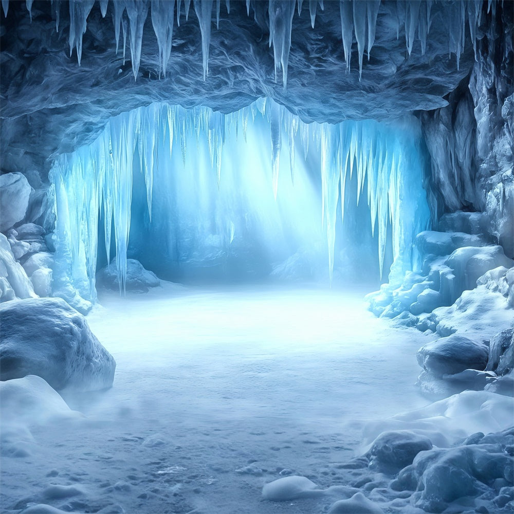 Toile de fond Hiver Caverne de Cristal Silencieuse MRR7-171