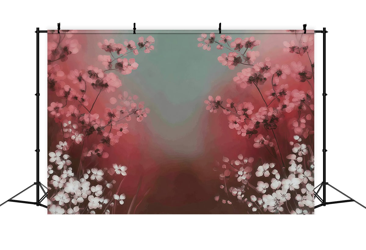 Toile de fond Peinture Aquarelle Fleurs Roses MRR7-190