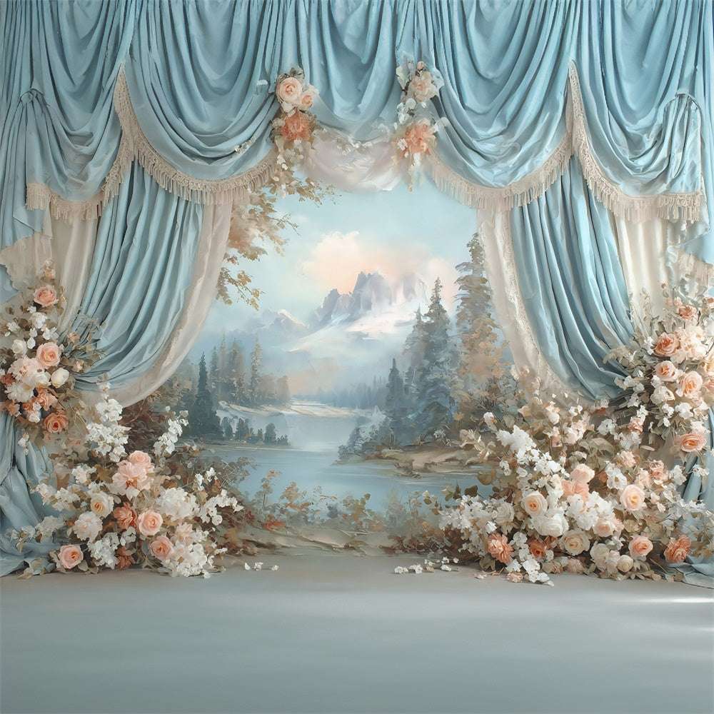 Toile de fond Art Raffiné Jardin Drapé en Vue MRR7-192