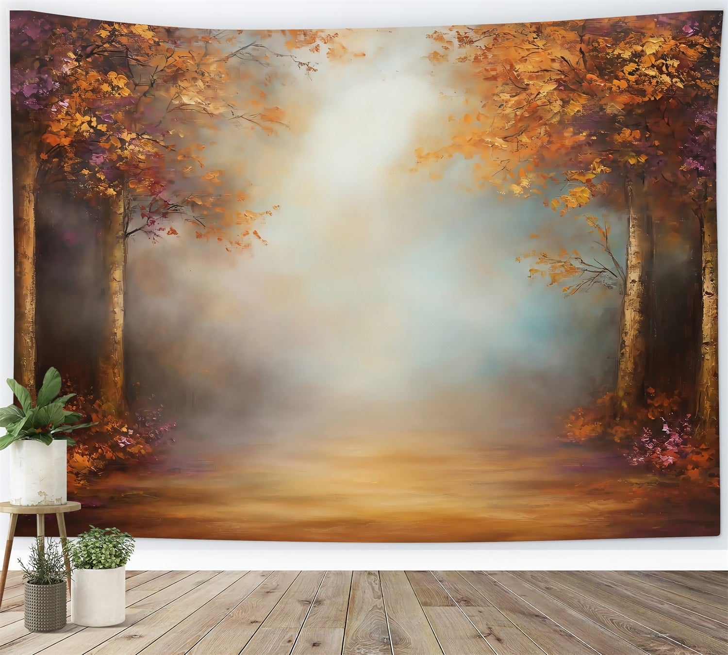 Toile de fond Peinture Bois Brumeux MRR7-195