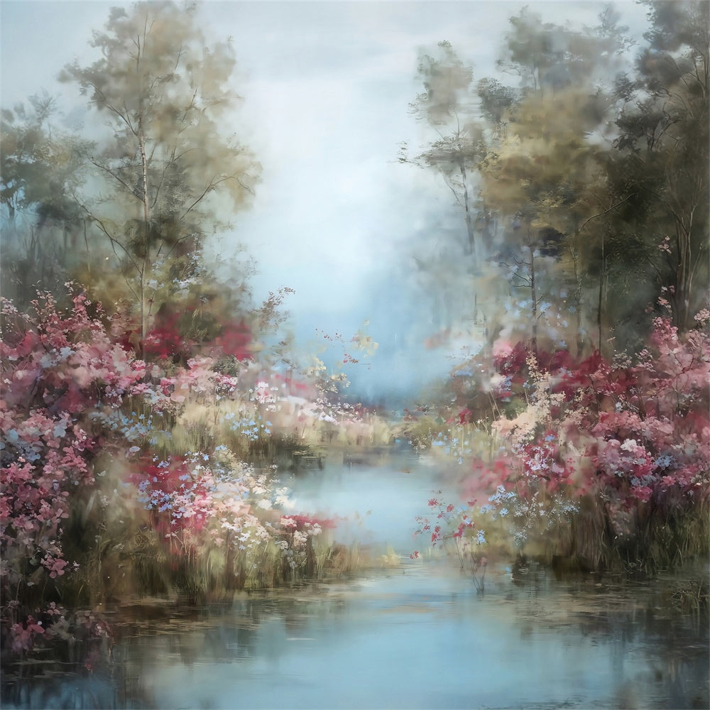 Toile de fond Photo Peinture Ruisseau Fleur Sauvage MRR7-204