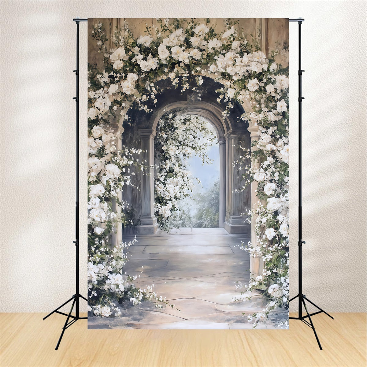 Toile de fond Photo Art Raffiné Couloir Classique Fleuri MRR7-208